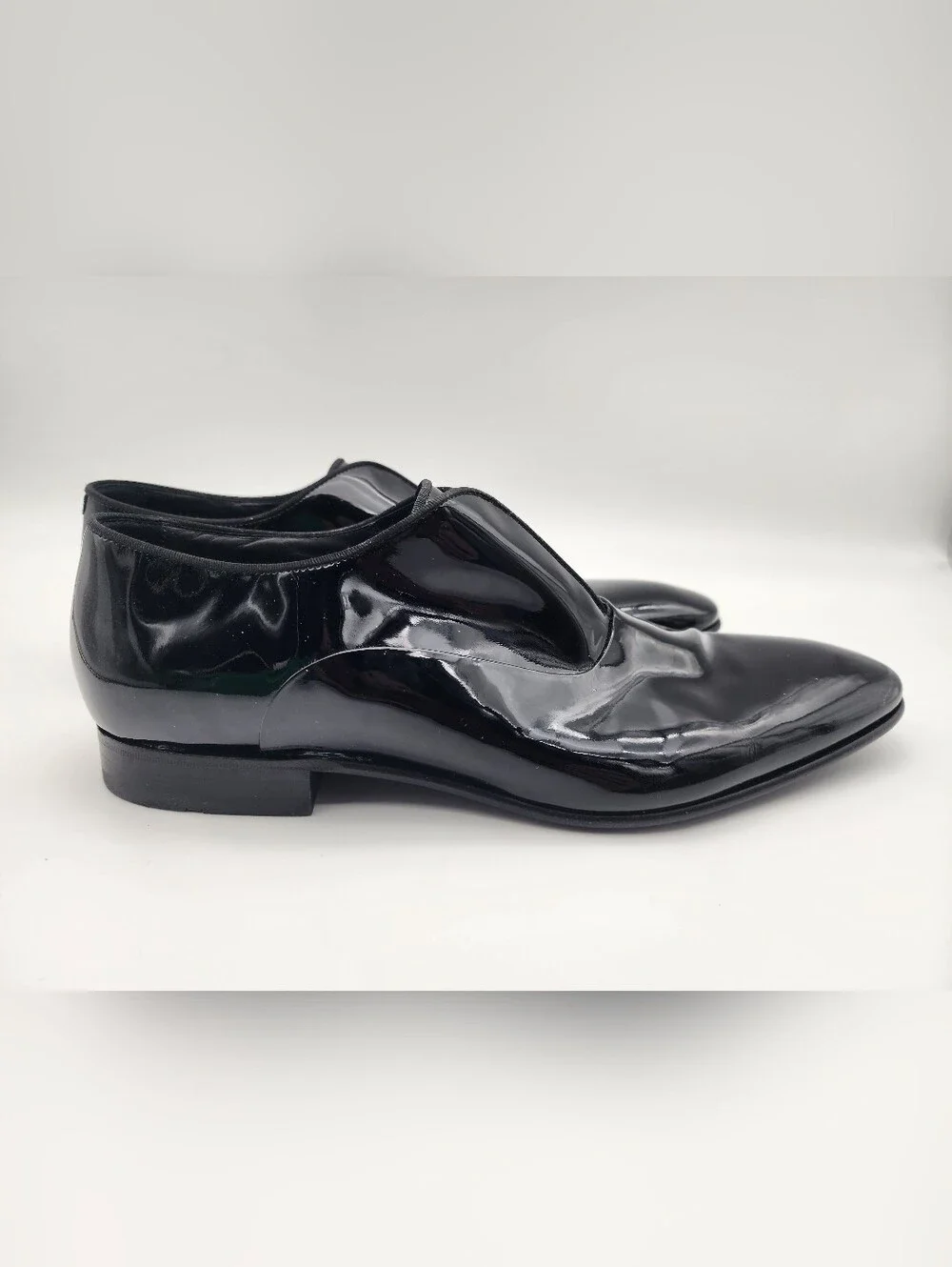 Hugo Boss Black Patent Leather Slip-On Dress Shoes